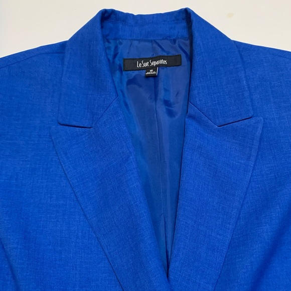 LE SUIT SEPARATES 🔹 Royal Blue One Button Women’s Blazer Jacket - Size 16 - Picture 5 of 13